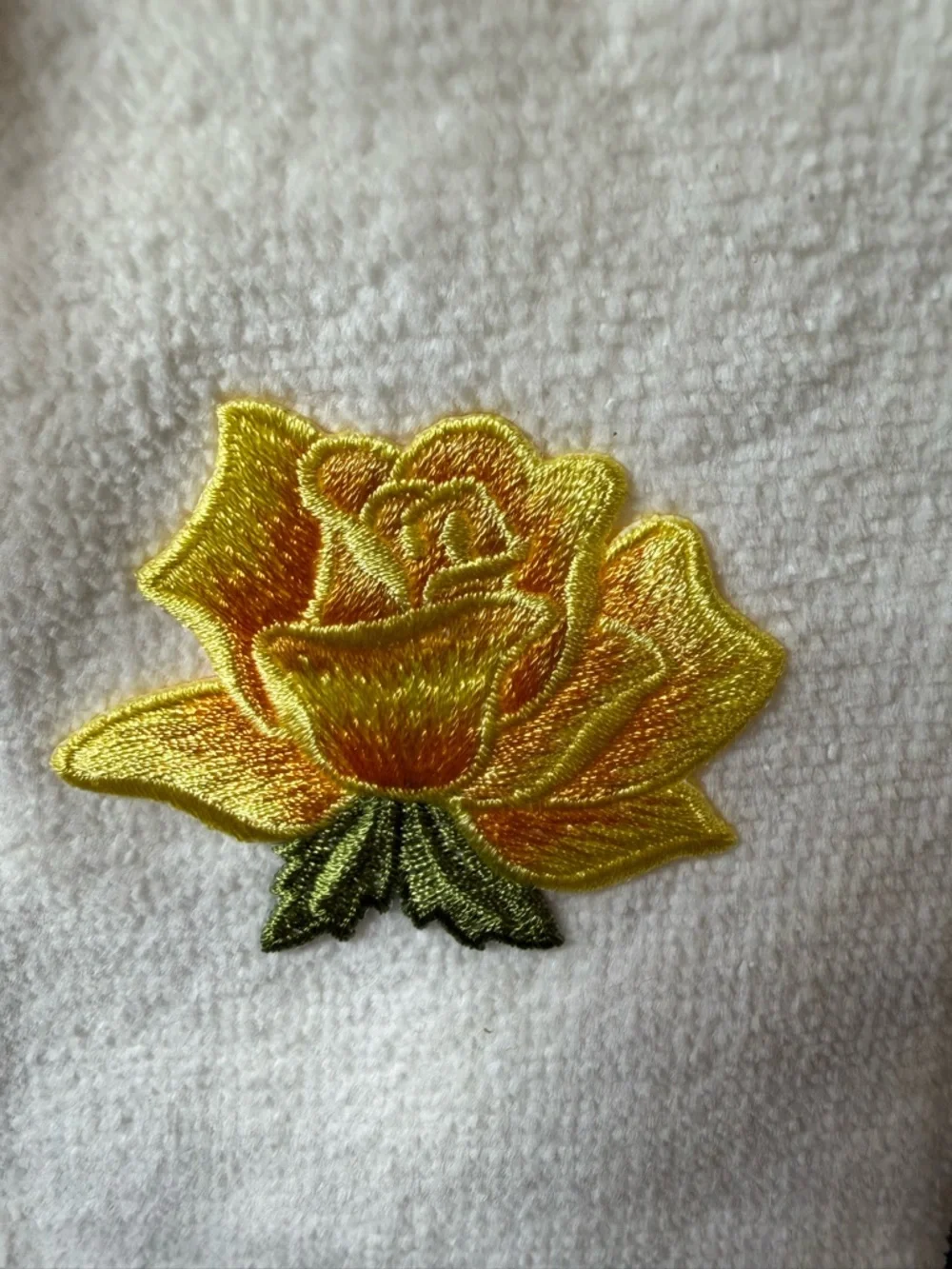 🌼 Hand Crafted Towel and Toilet Paper Holder Set with Yellow Rose Embroidery 🌼